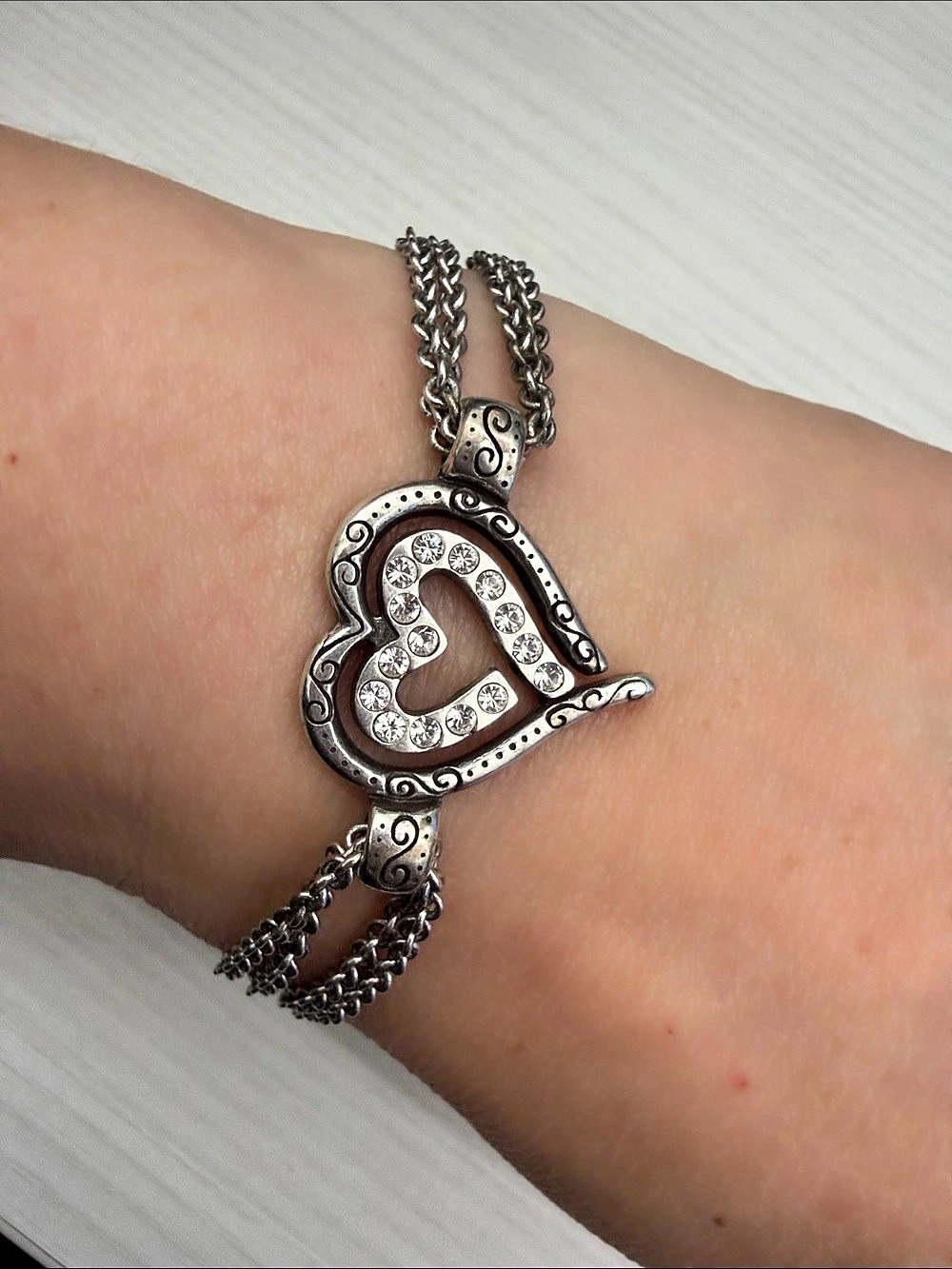 Brighton Heart Charm Bracelet Silver